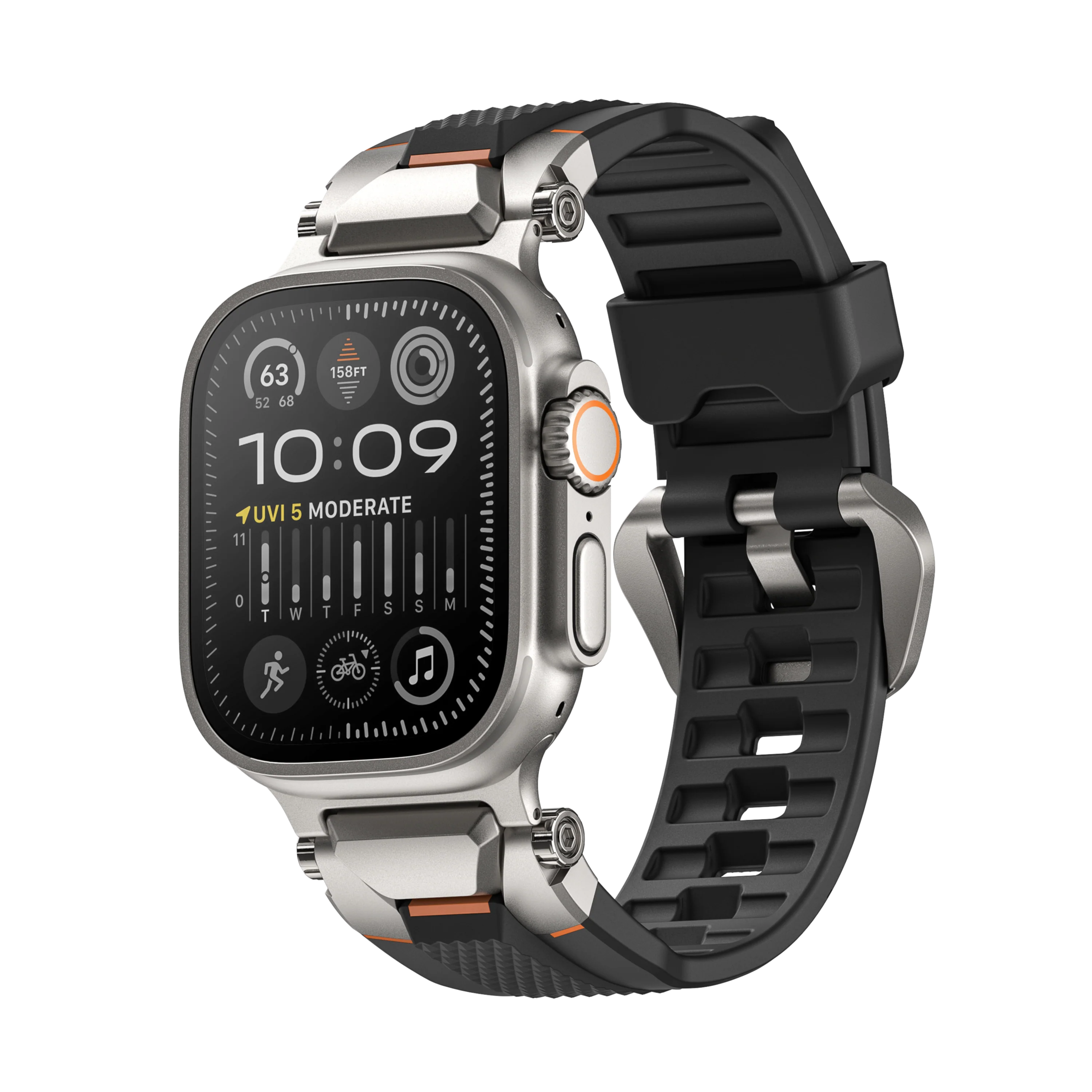 Active Flexible for Apple Watch Silver Black - Image 7