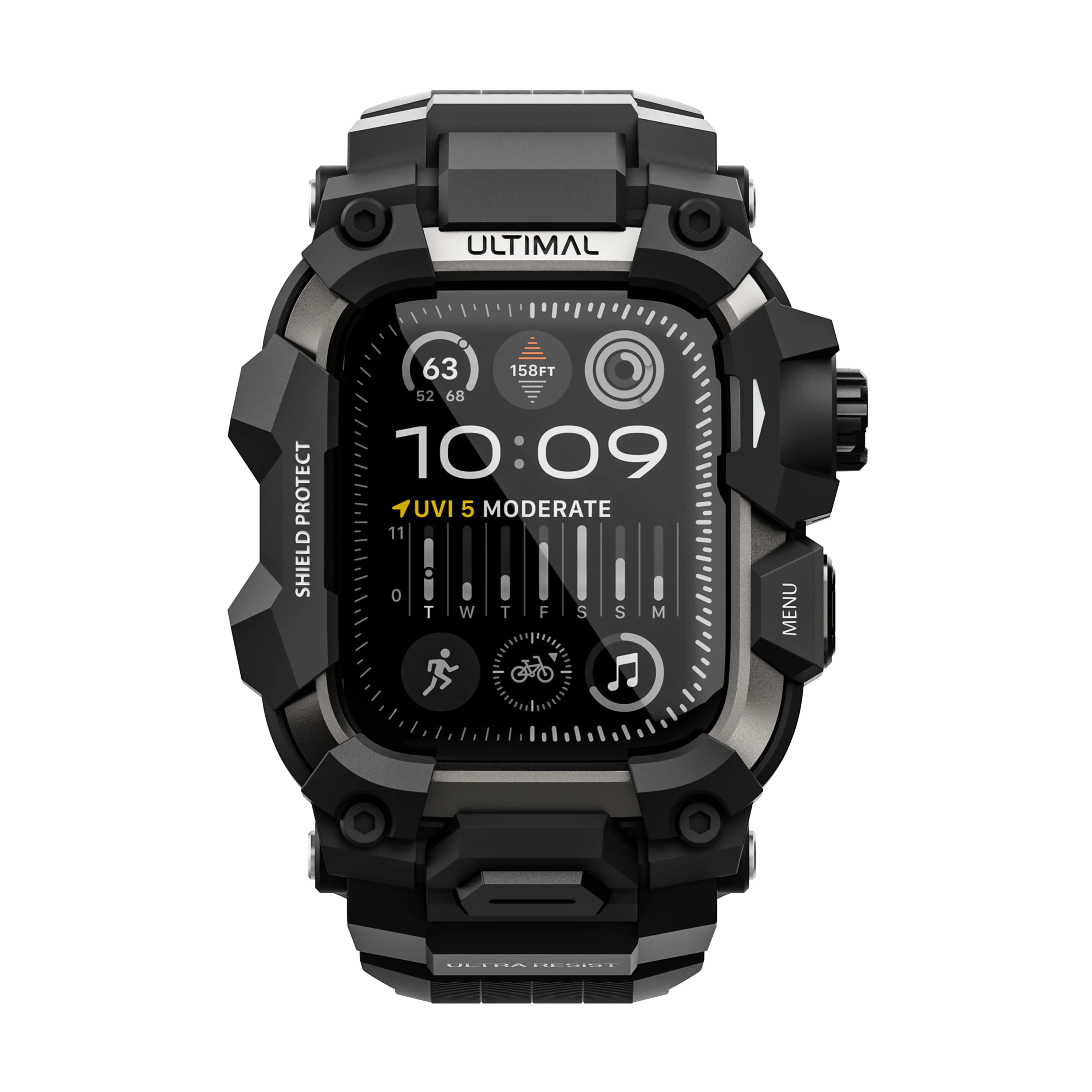 Shield Protect Case Band for Apple Watch Black - Image 7