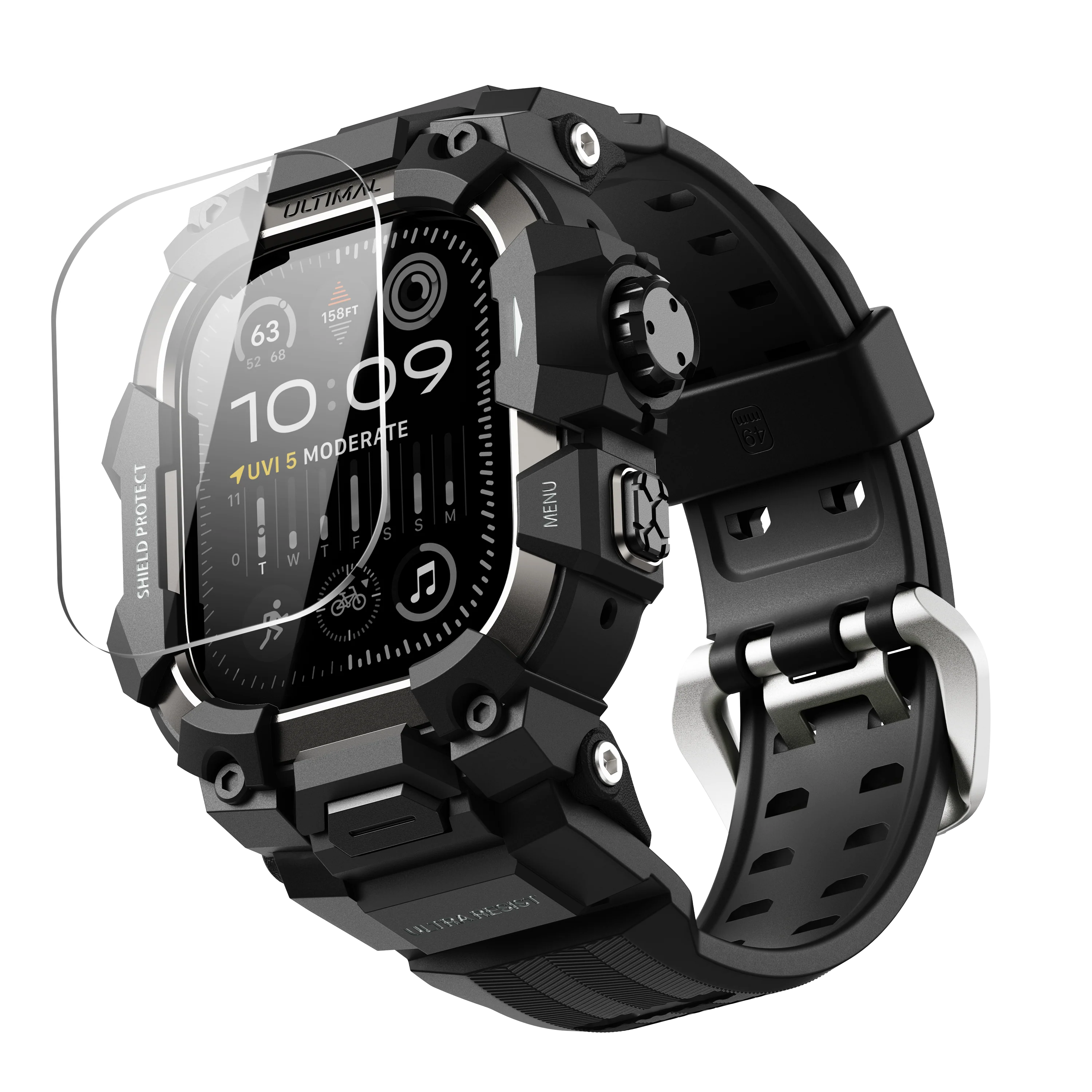 Shield Protect Case Band for Apple Watch Black - Image 9