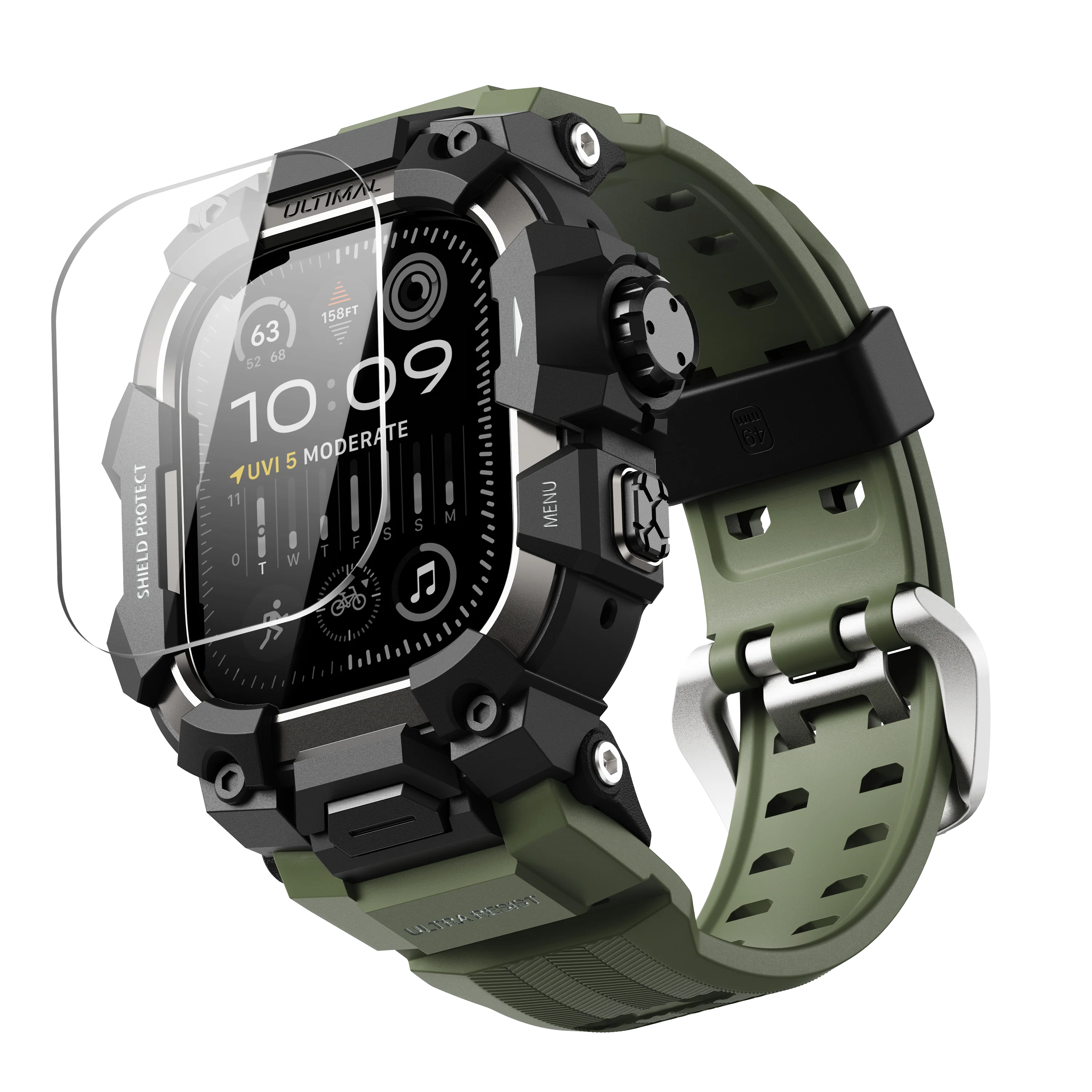 Shield Protect Case Band for Apple Watch Green - Image 9