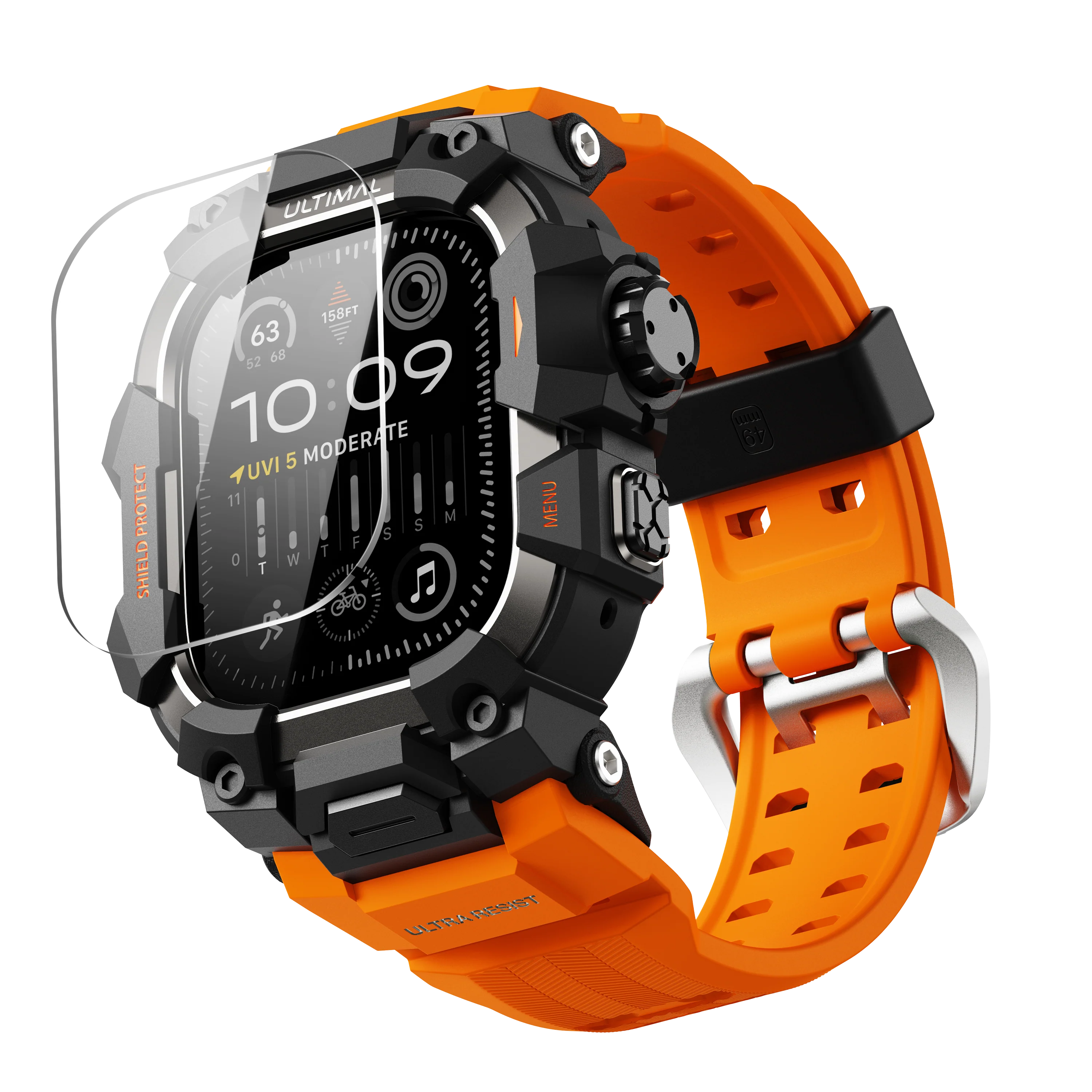 Shield Protect Case Band for Apple Watch Orange - Image 9
